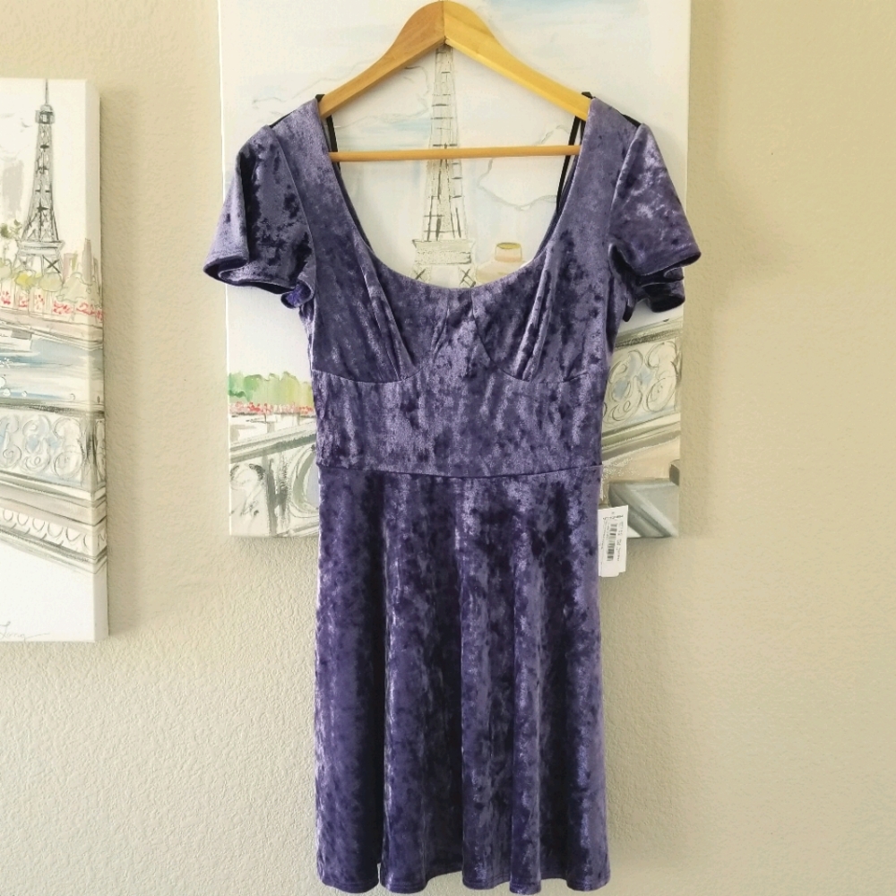 COPY - B Darlin junior dress purple velvet 9/10